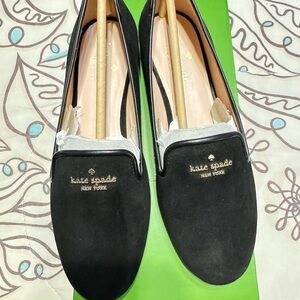 Kate Spade Black Suede Loafers